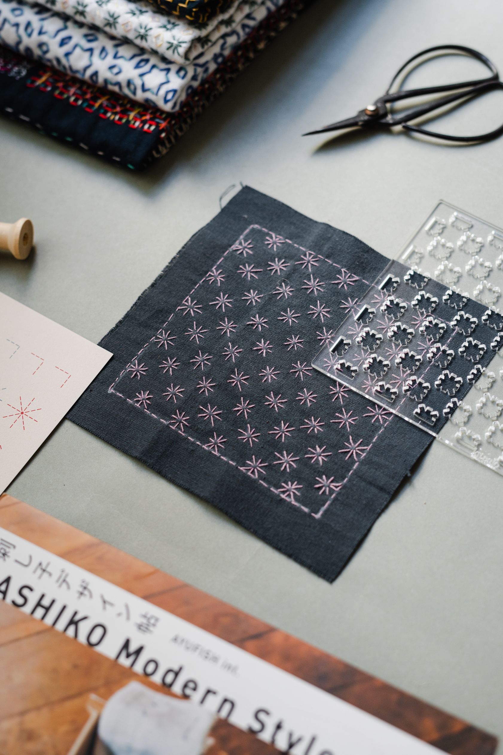 Plantilla Sashiko Flor de arroz - Imagen 3